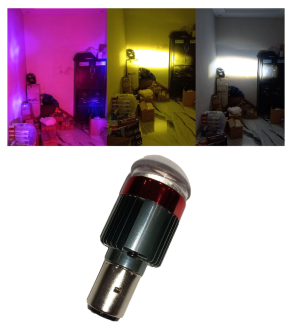 Motorcycle H6 Two Color Led Bulb With Red DRLS