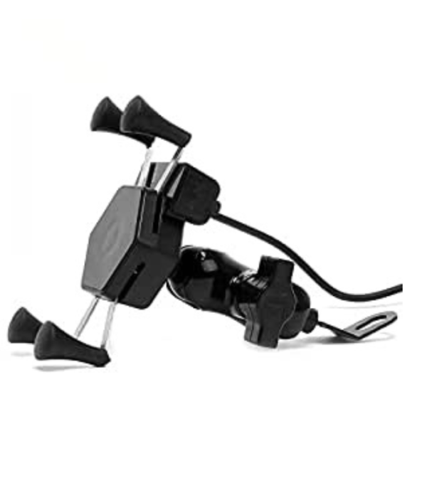 Universal Bike Mobile Holder with Charger - Black