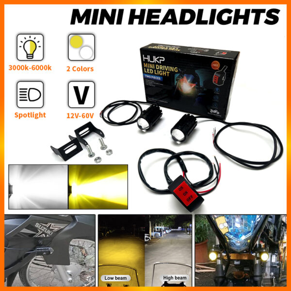 Mini Driving Metel Led Lights With Two Colours - Image 3