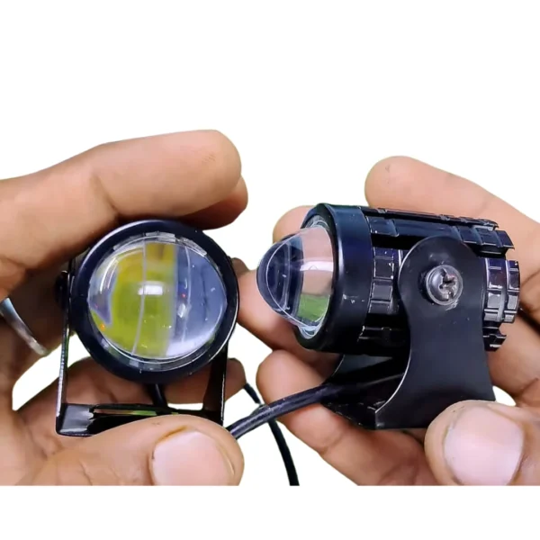 Motorcycle Spotlight Projector Lens Dual Color mini LED Headlight