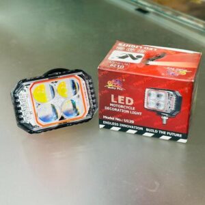 4-LED Motorcycle Auxiliary Light U129 – High Brightness Waterproof Decoration & Fog Light for Bikes
